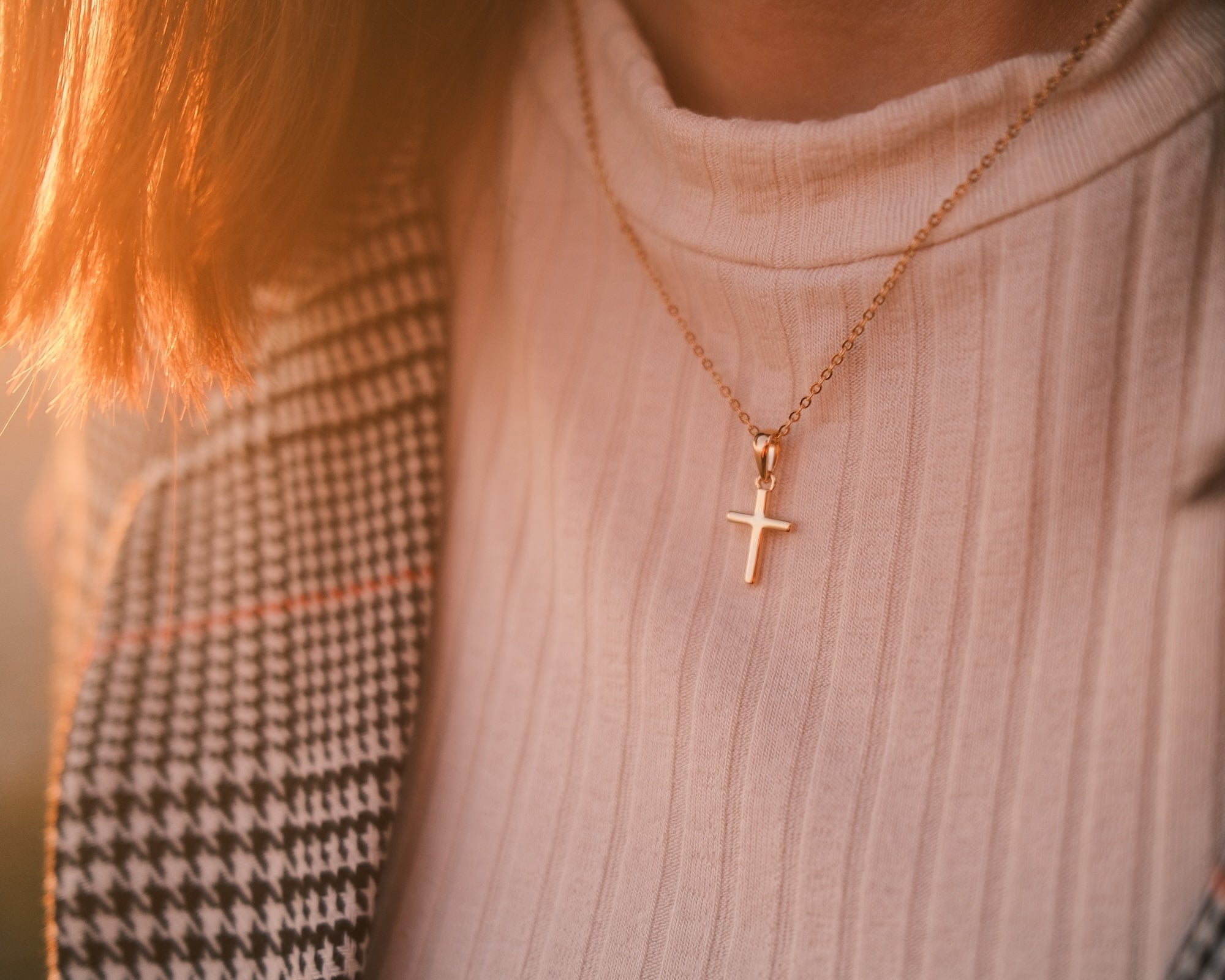 Kreuz Halskette | Gold Vermeil
